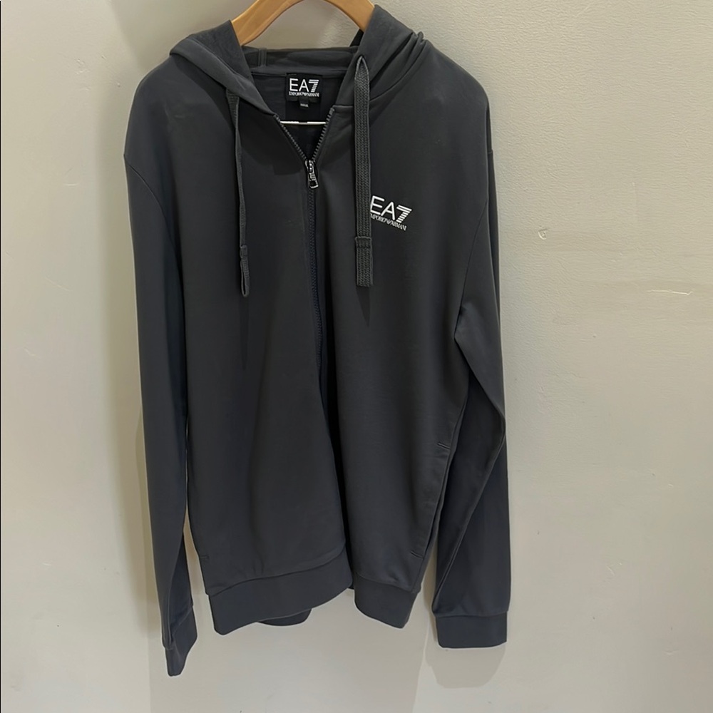 Emporio Armani Men’s Gray Zip-Up Sweatshirt